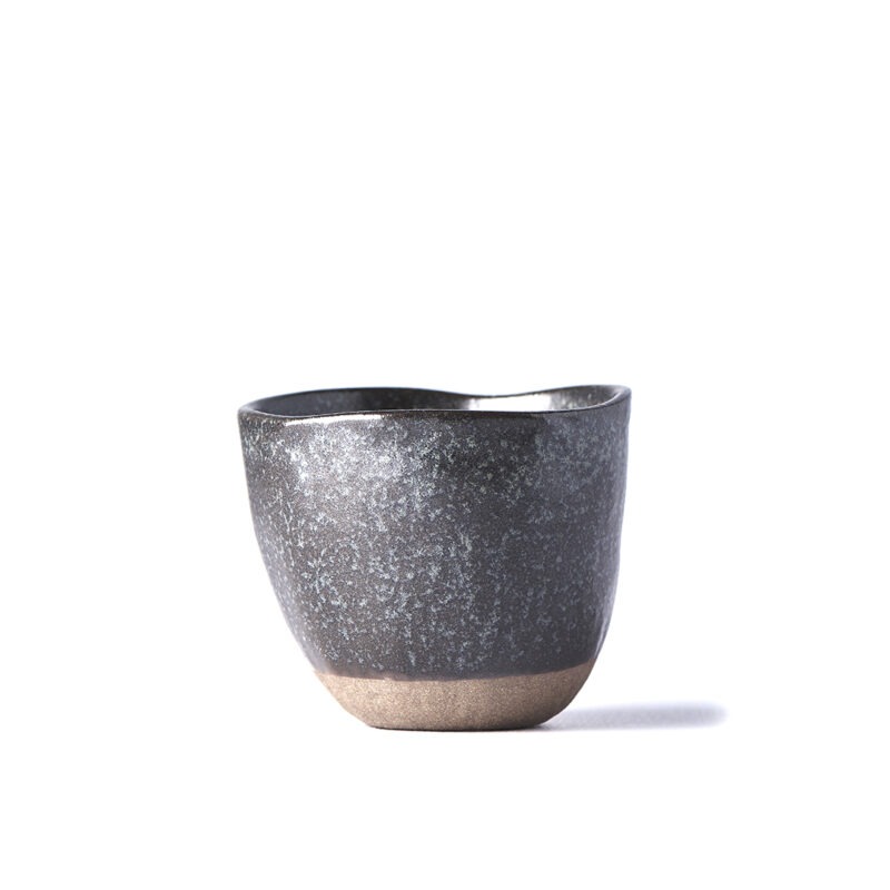 Made in Japan Hrnek bez ucha s nepravidelným okrajem Tea Cup hnědý 180 ml