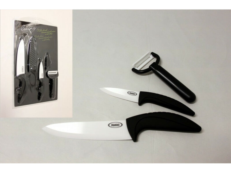 PROHOME - Nože keramické sada 2ks+škrabka+kryt