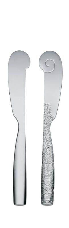 ALESSI Nůž na máslo z nerezové oceli s reliéfním dekorem