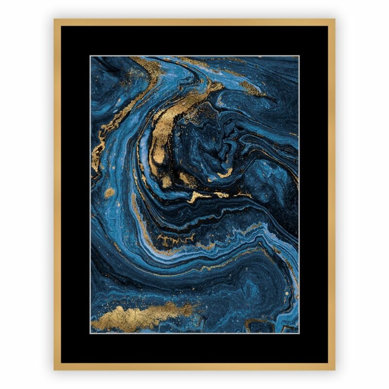 Dekoria Obraz Abstract Blue&Gold I 40 x 50cm