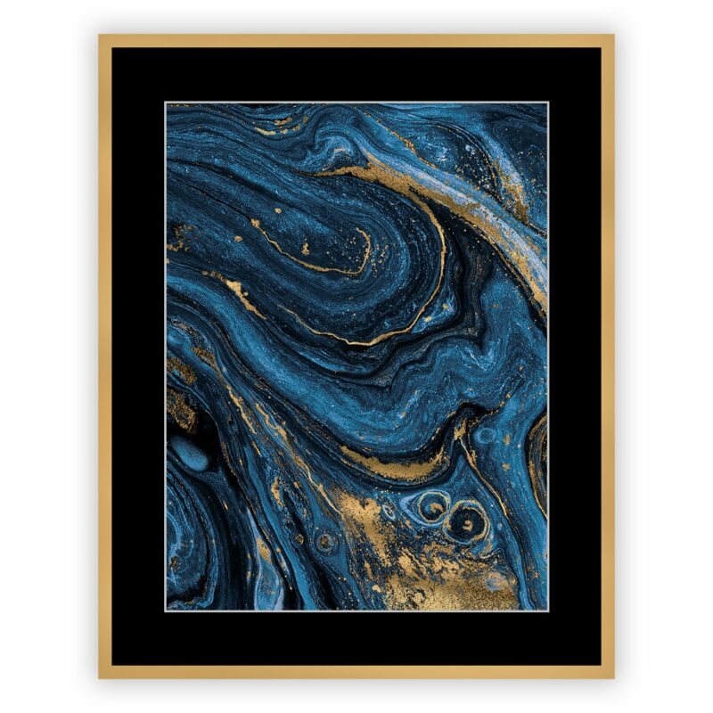 Dekoria Obraz Abstract Blue&Gold II 40 x 50 cm