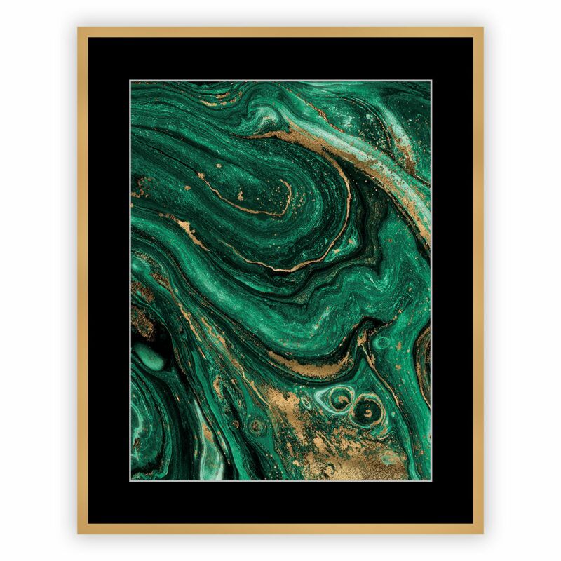 Dekoria Obraz Abstract Green&Gold II 40 x 50 cm